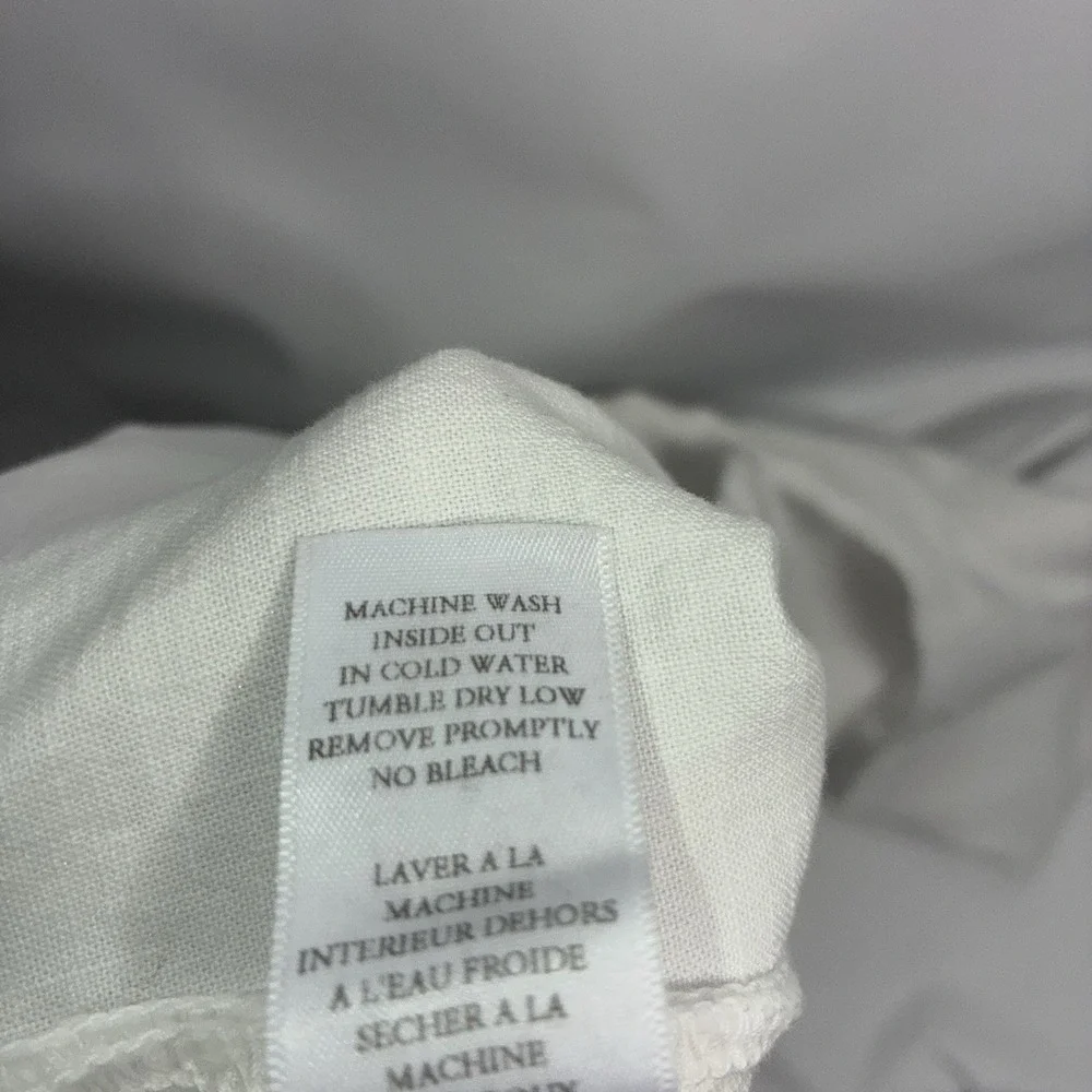 Frank & Eileen Denim Pants Size 6 White Kinsale Flax Cotton Blend Raw Hem Jeans - Picture 3 of 9